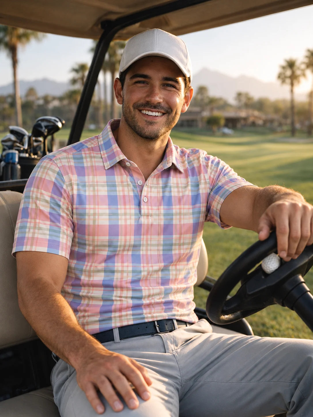 Resort Plaid Performance-Golf-Poloshirt
