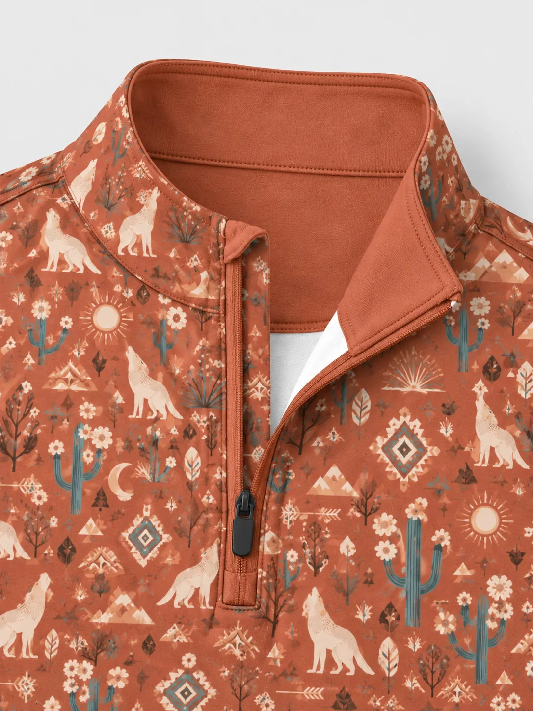 Desert Moon Southwest-Pullover mit kurzem Reißverschluss