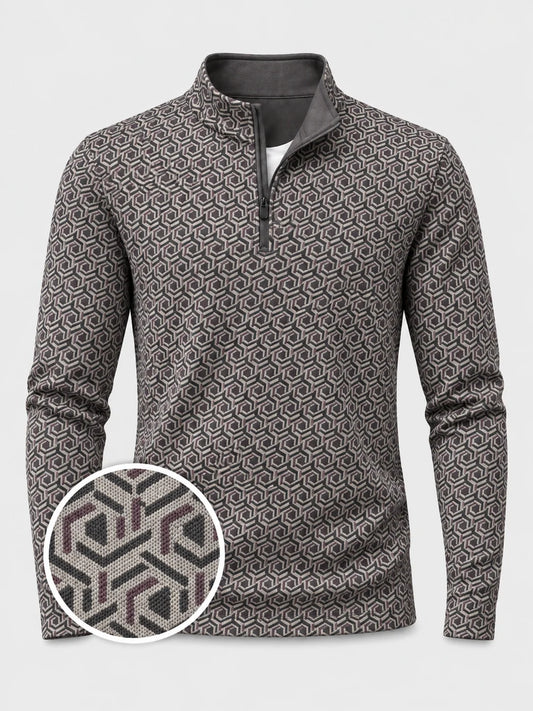 Modern Geo Performance Golf Quarter-Zip Pullover