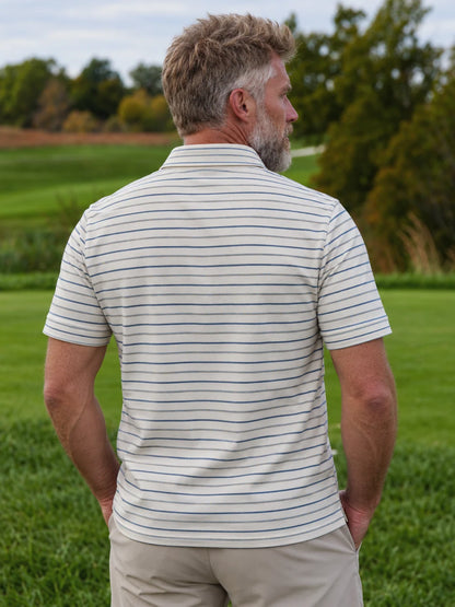 Seaside Pinstripe Performance-Golfpoloshirt