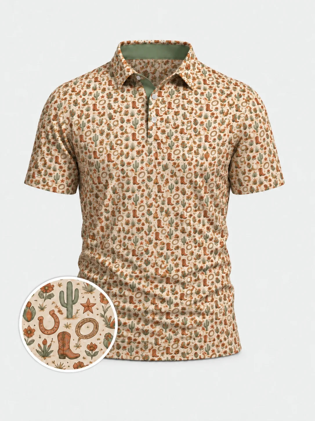 Desert Bloom Western-Poloshirt