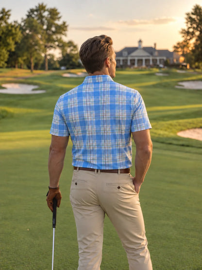 ClubBorne Golf Seaside Plaid Performance-Poloshirt