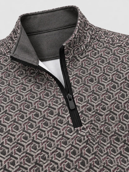 Modern Geo Performance Golf Quarter-Zip Pullover