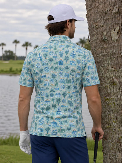 Seaside Tropical Golf-Poloshirt