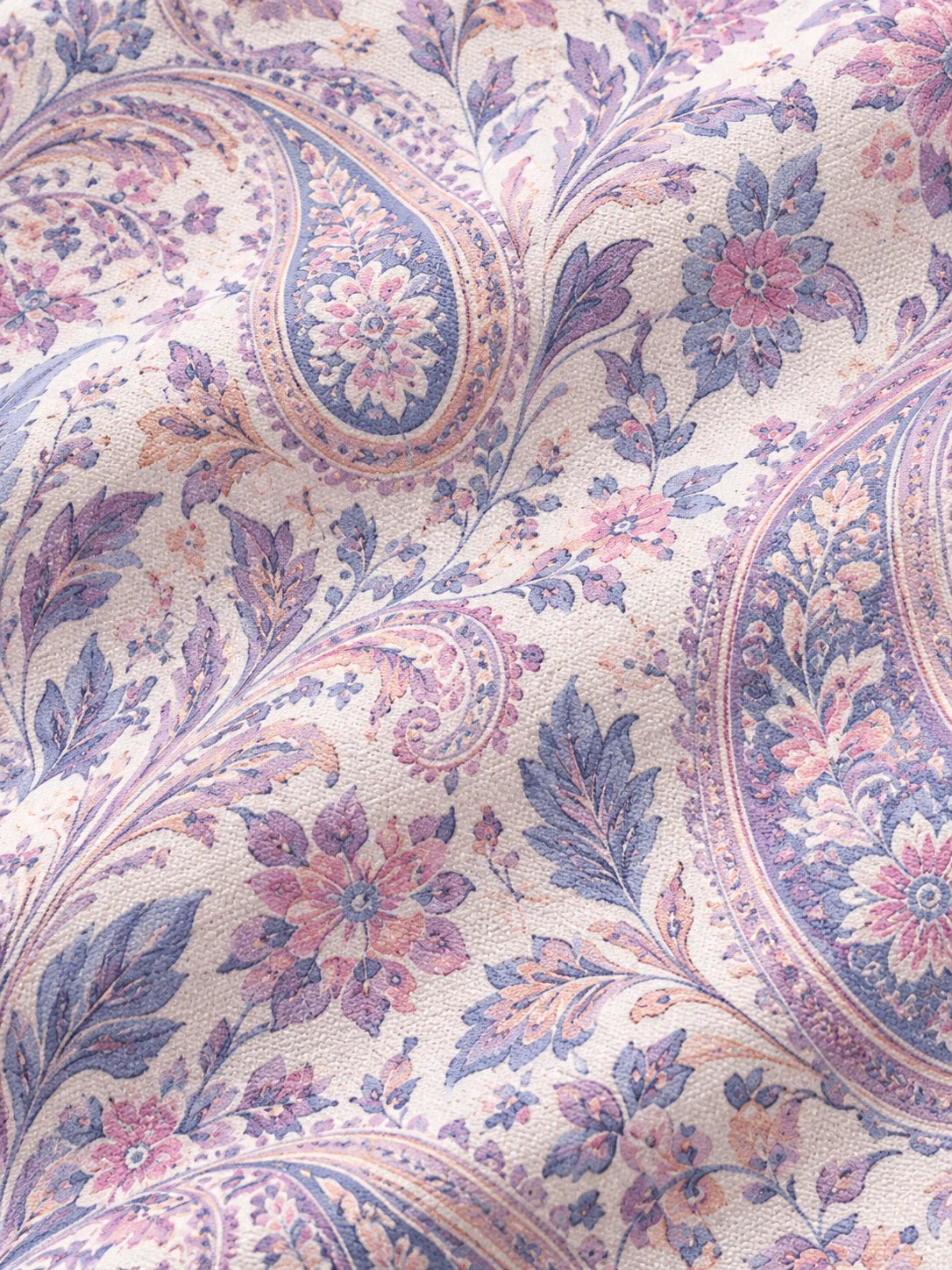 Lavender Paisley-Pullover mit kurzem Reißverschluss