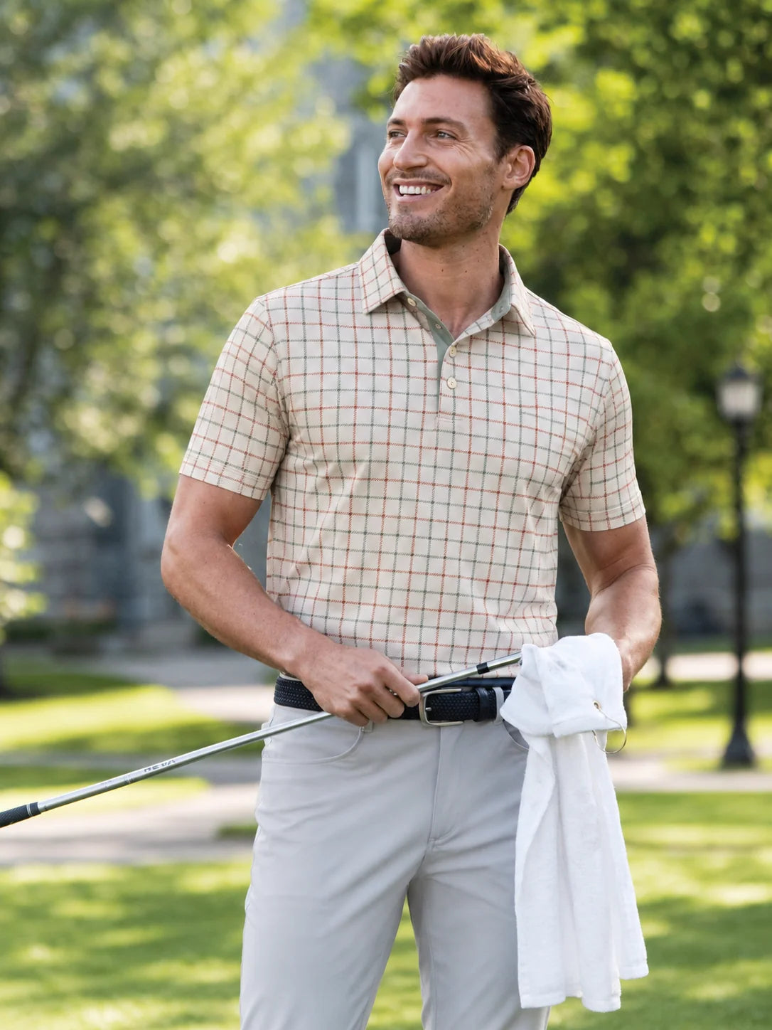 Fairway Check Performance-Golf-Poloshirt